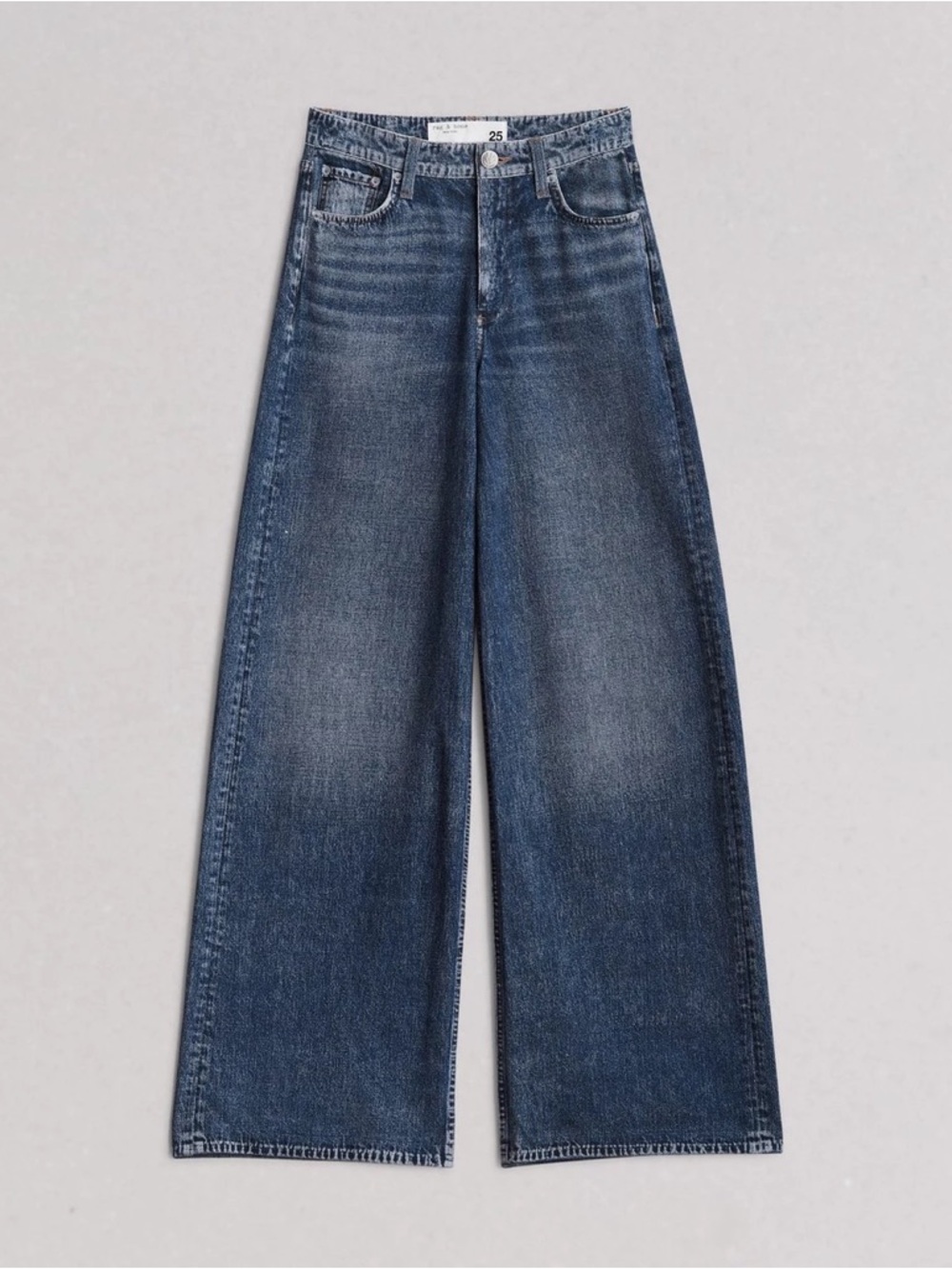 rag & bone rb Miramar Sofie Wide-Leg Jeans Sweat Pants Cotton Terry in Kimber